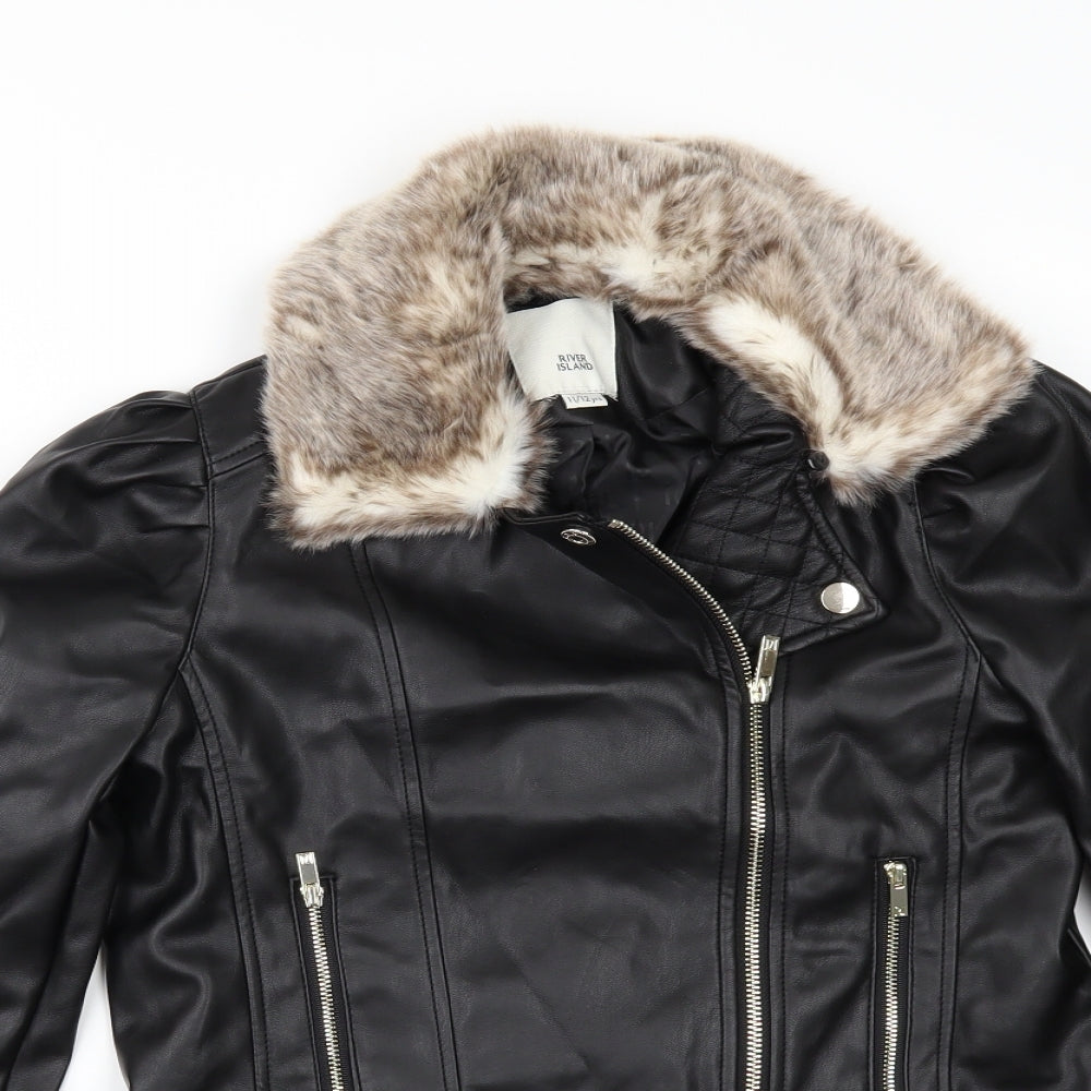 River Island Girls Black   Jacket  Size 11-12 Years