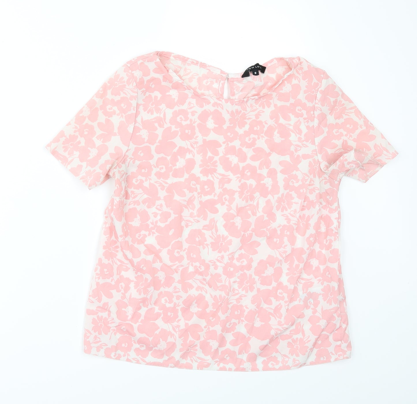 New Look Womens Pink Floral  Tunic Blouse Size 8