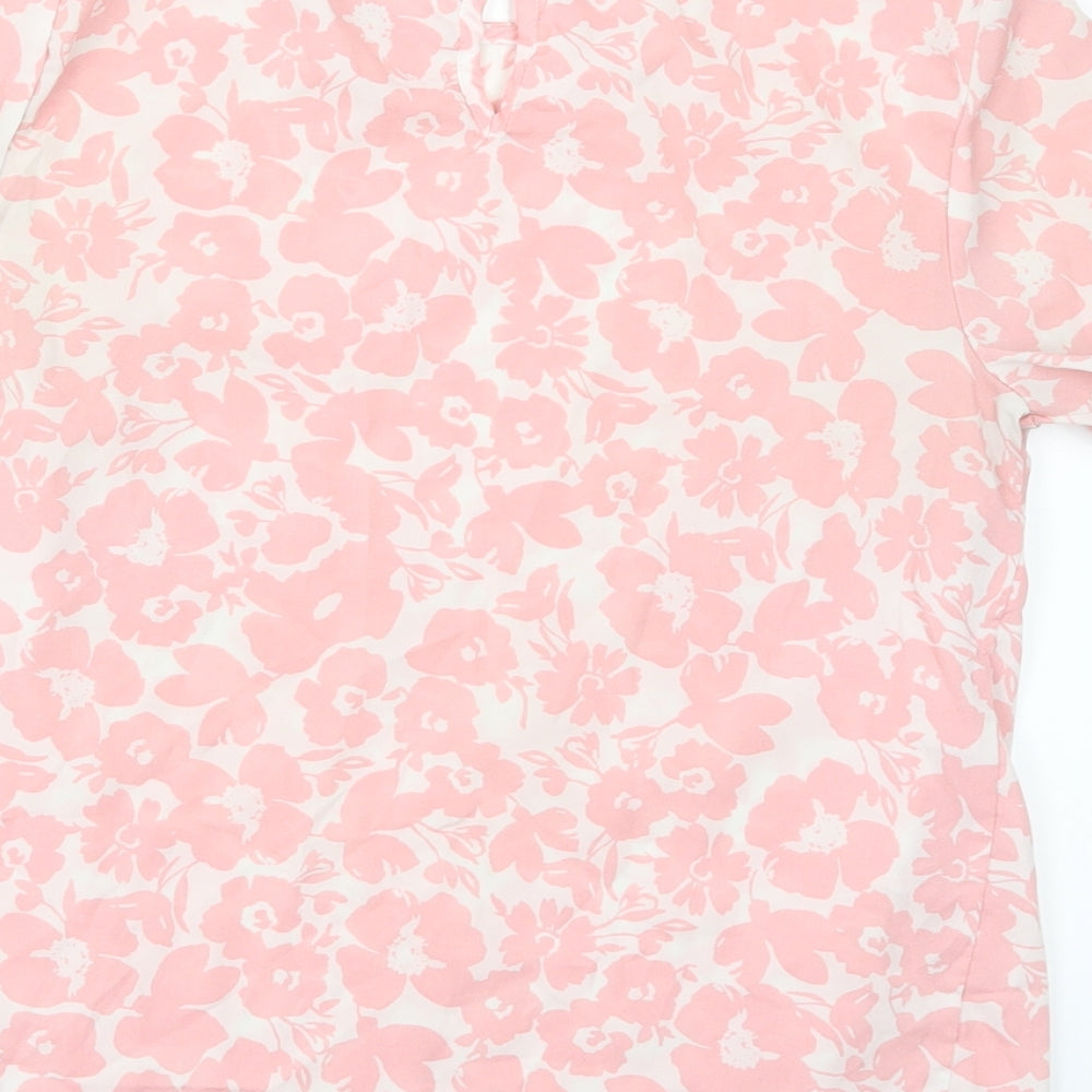 New Look Womens Pink Floral  Tunic Blouse Size 8