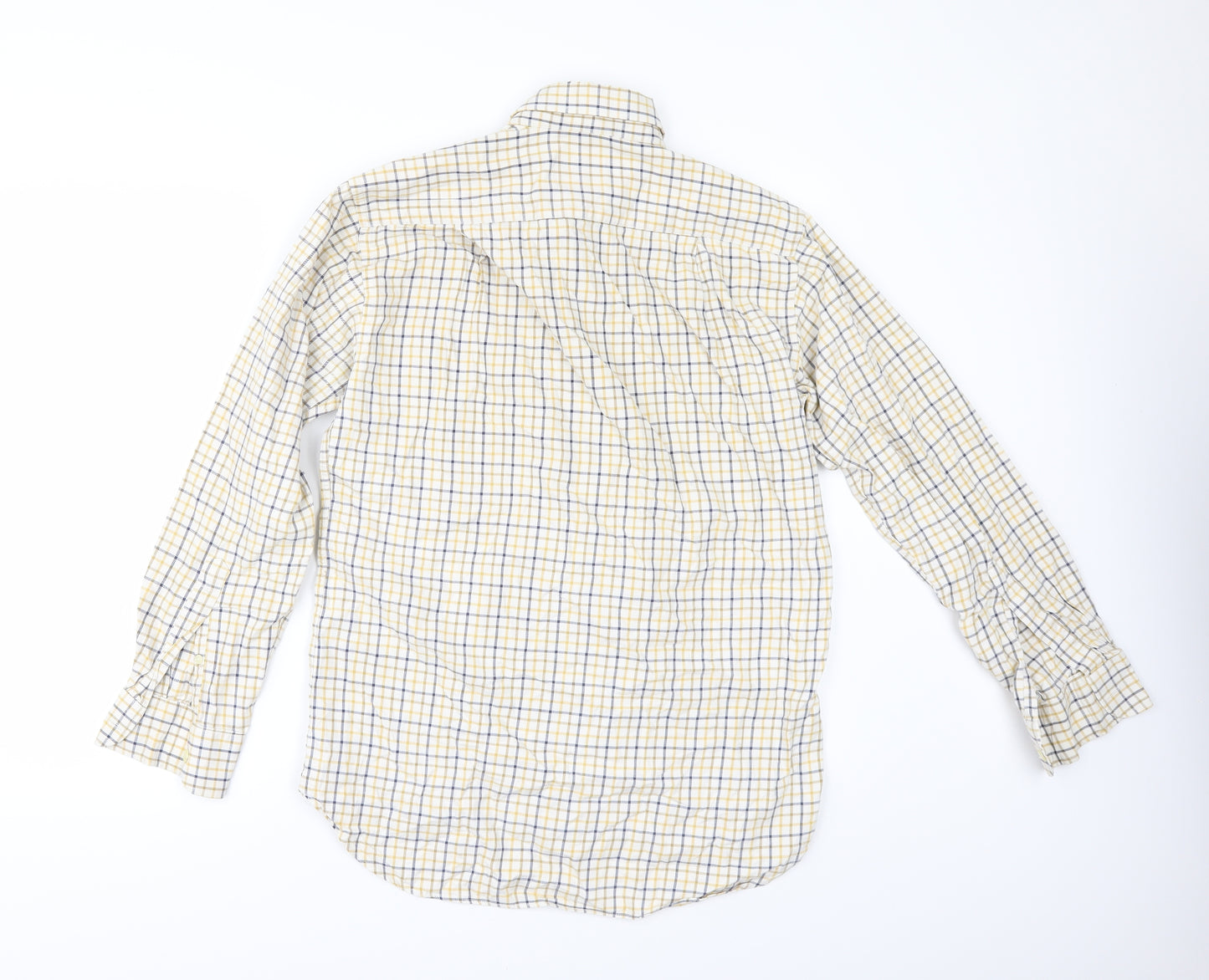 Viyella Mens Yellow Check   Button-Up Size 15.5