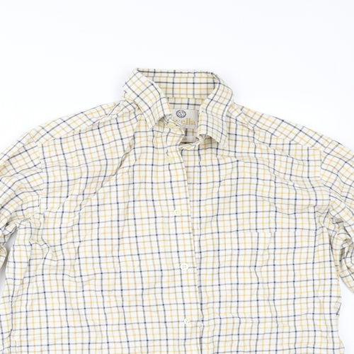 Viyella Mens Yellow Check   Button-Up Size 15.5