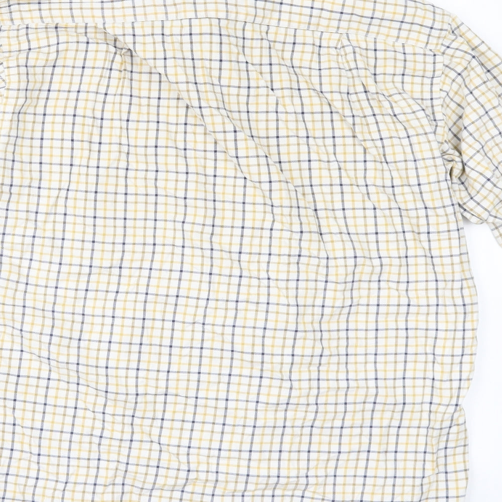 Viyella Mens Yellow Check   Button-Up Size 15.5