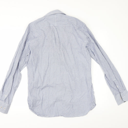GIANNI FERAUD Mens Blue Geometric   Button-Up Size 17