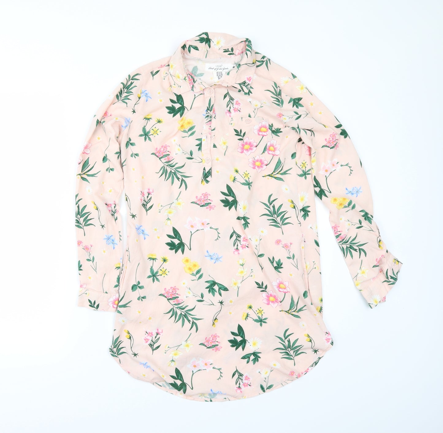 H&M Girls Pink Floral  Shirt Dress  Size 12-13 Years