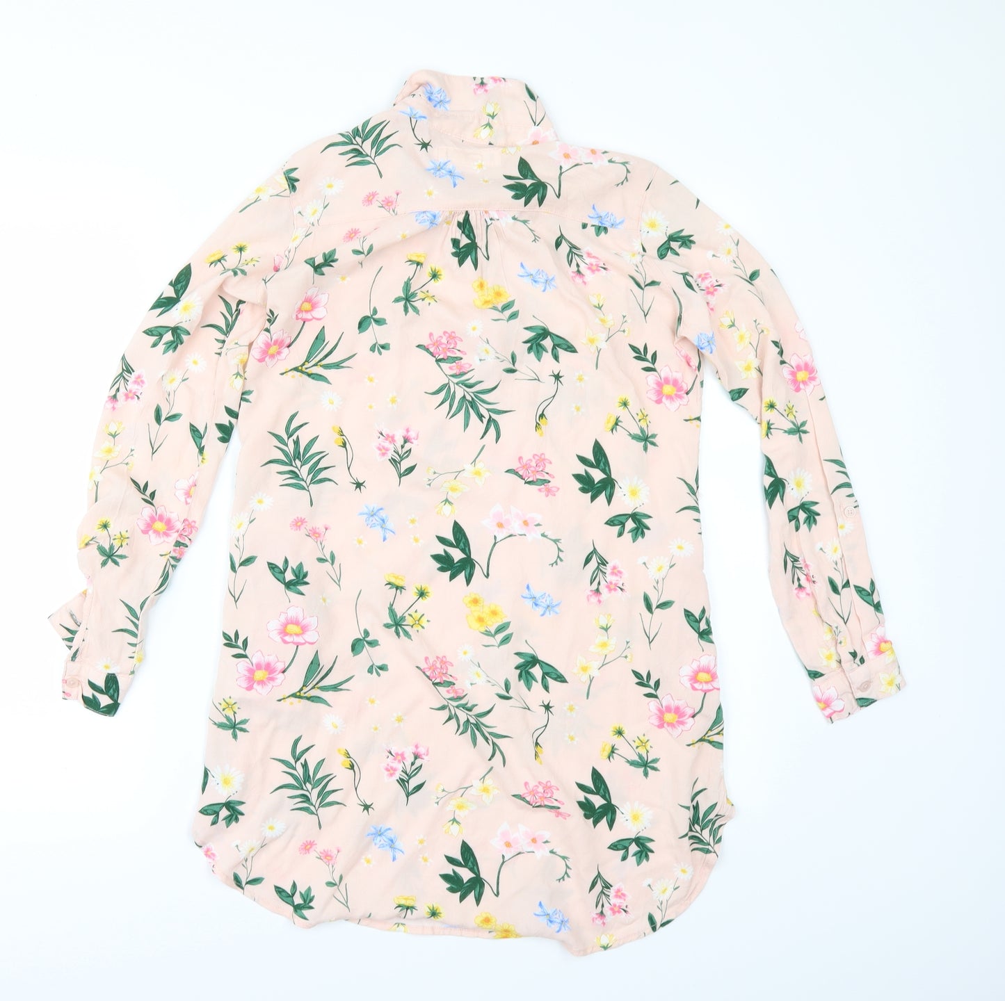 H&M Girls Pink Floral  Shirt Dress  Size 12-13 Years