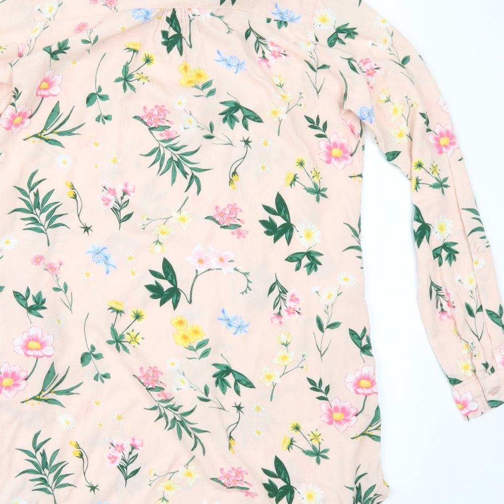 H&M Girls Pink Floral  Shirt Dress  Size 12-13 Years