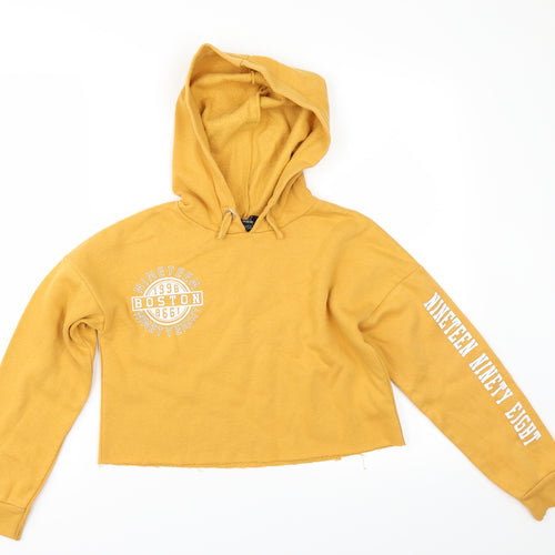 New Look Girls Yellow   Pullover Hoodie Size 10-11 Years  - cropped
