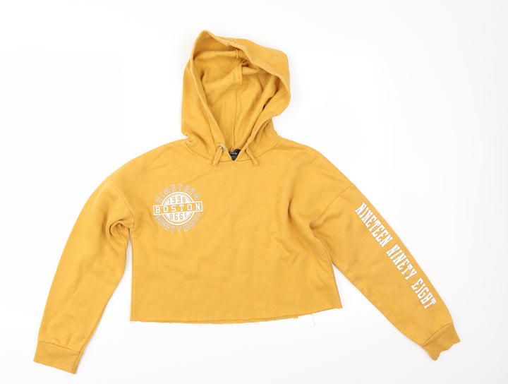 New Look Girls Yellow   Pullover Hoodie Size 10-11 Years  - cropped