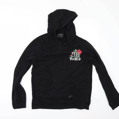 PROJECT PARIS Womens Black   Henley Hoodie Size M