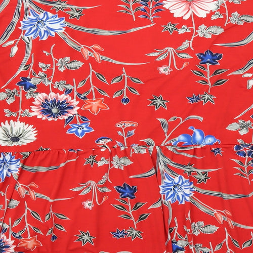 George Womens Red Floral  Basic Blouse Size 20