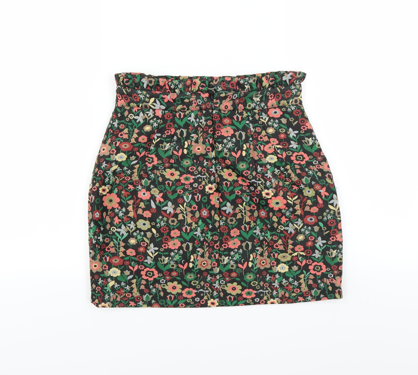 Topshop Womens Black Floral  Mini Skirt Size 6
