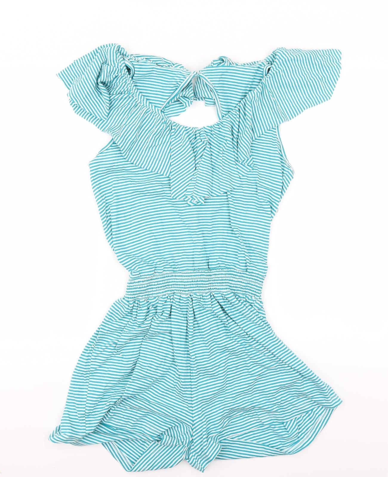 Brave Soul Womens Green Striped  Playsuit One-Piece Size L