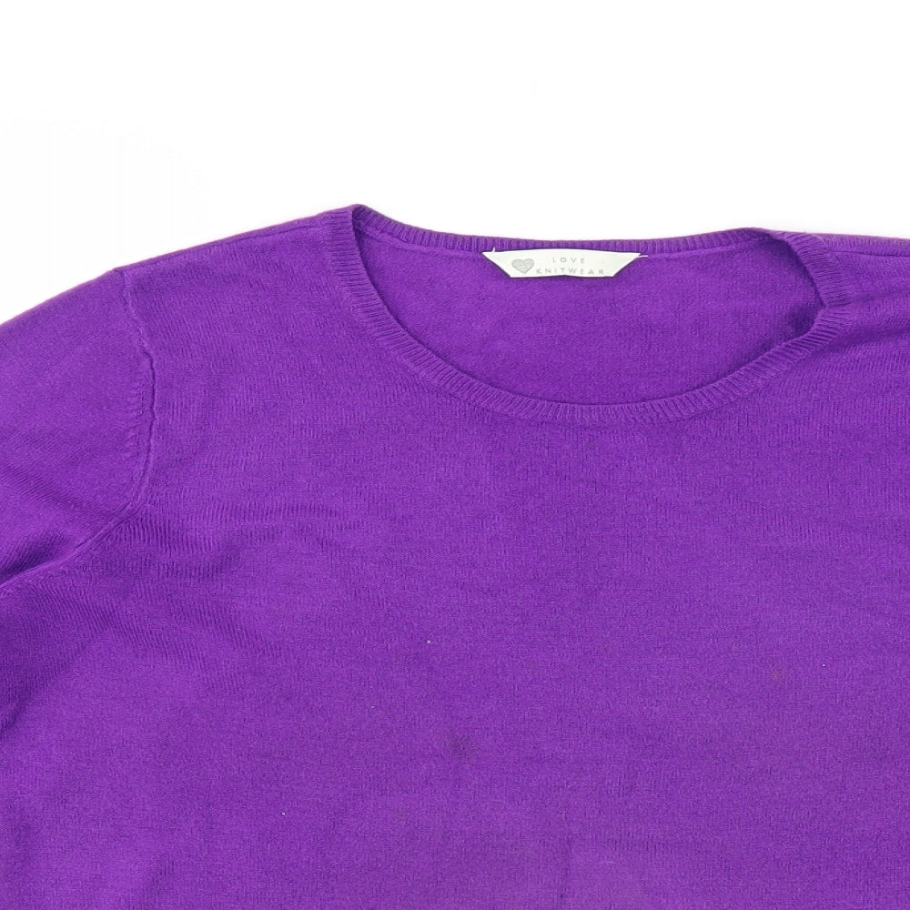 Love knitwear Womens Purple   Pullover Jumper Size 12