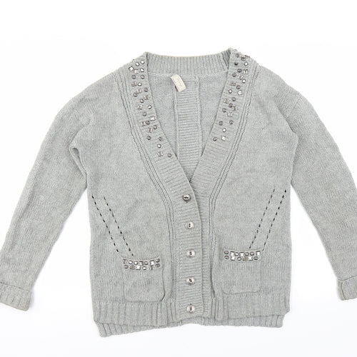 Wrap Womens Grey   Cardigan Jumper Size S