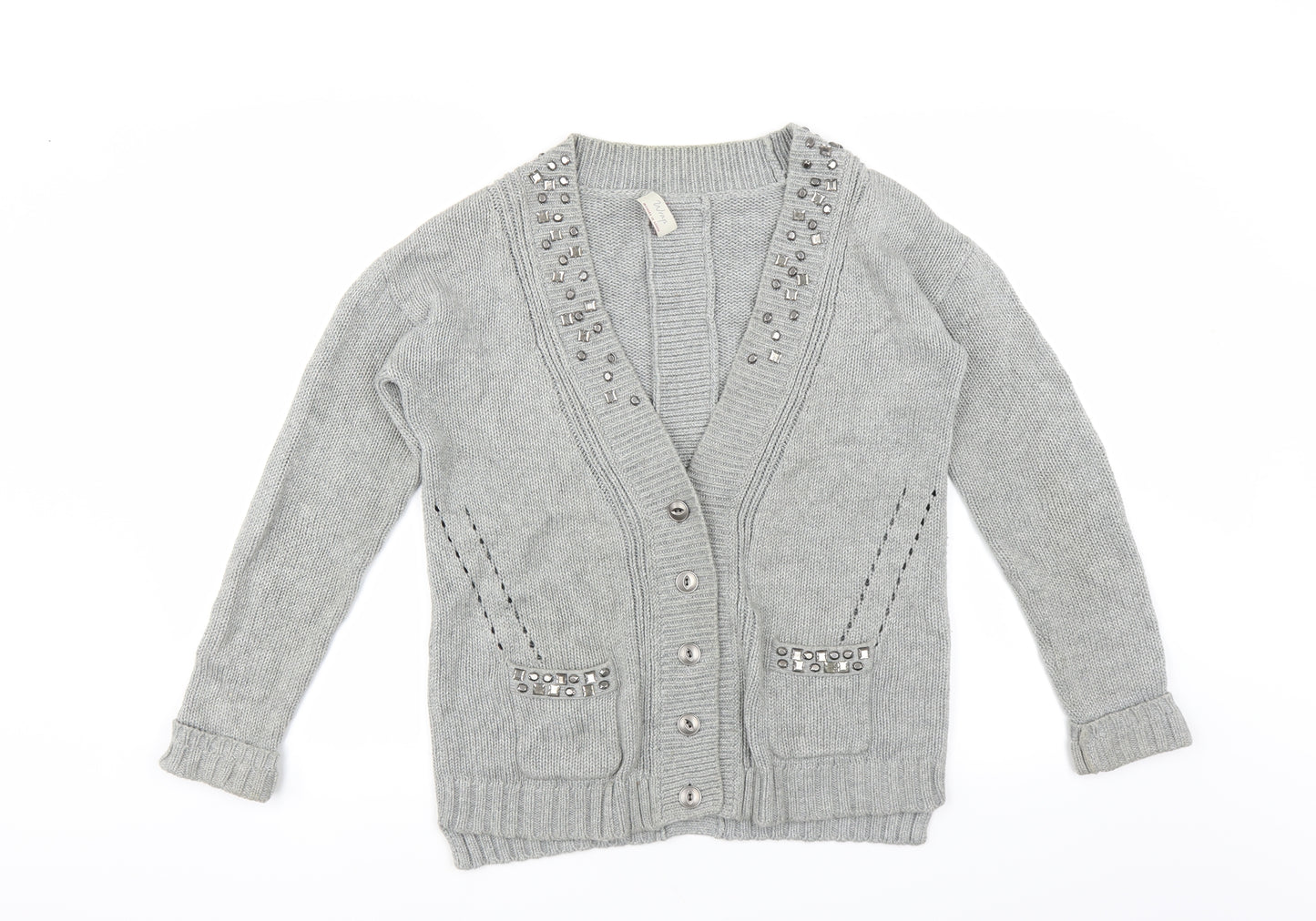 Wrap Womens Grey   Cardigan Jumper Size S