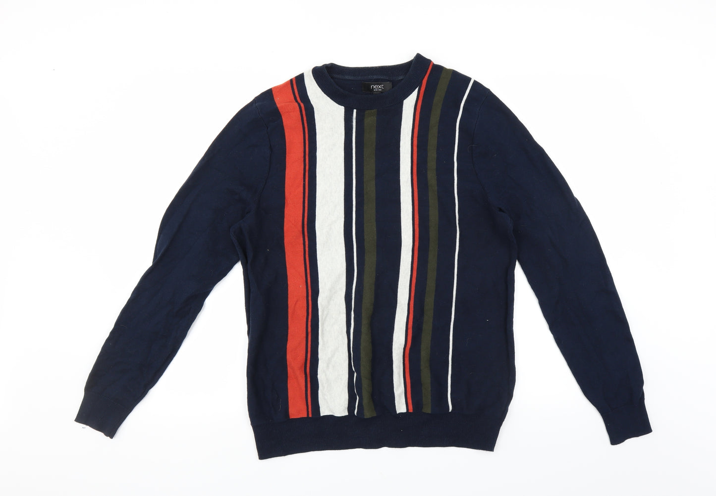 NEXT Mens Blue Striped  Pullover Jumper Size M