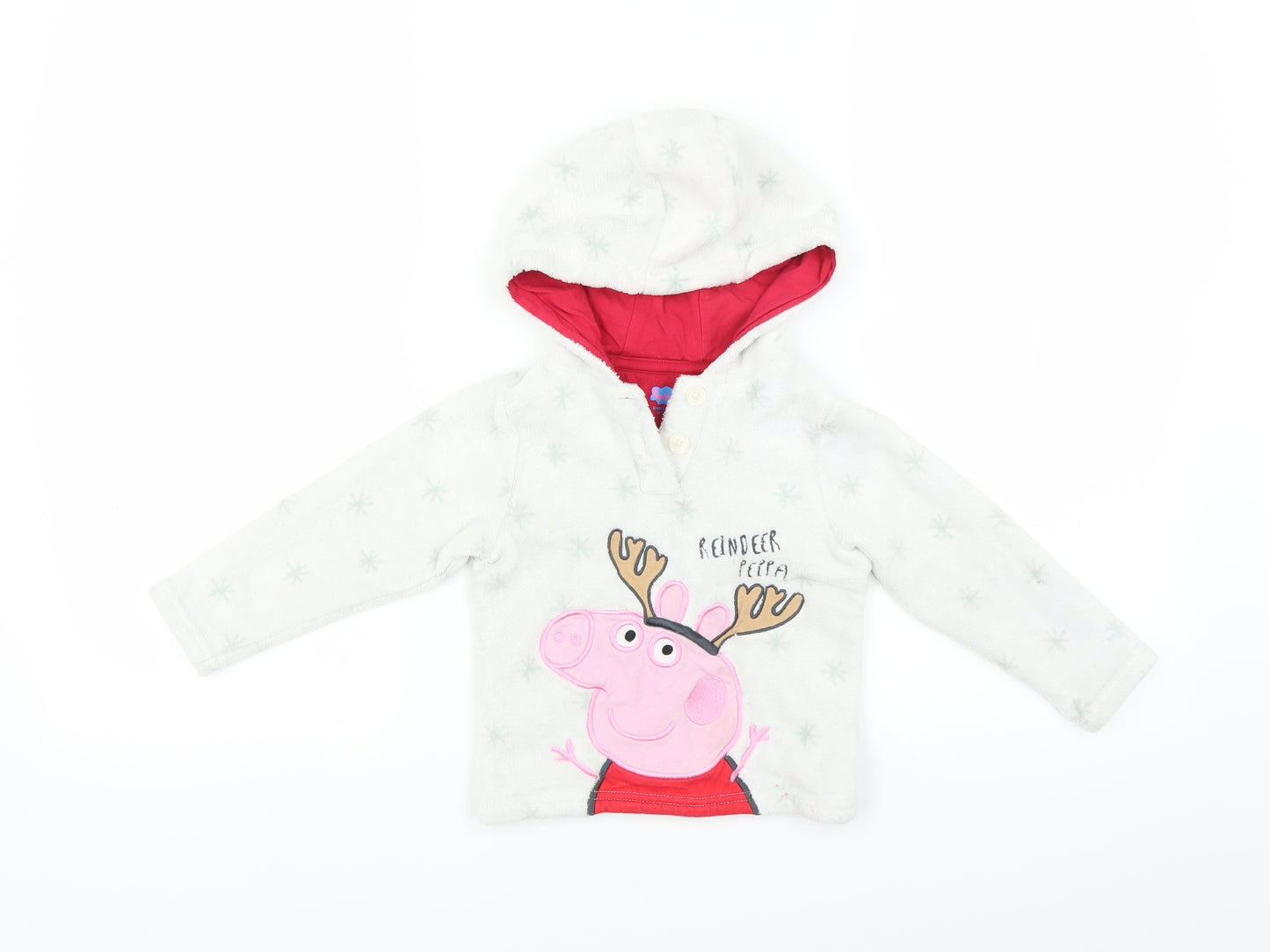 Nutmeg Girls White   Pullover Hoodie Size 2-3 Years  - christmas peppa pig