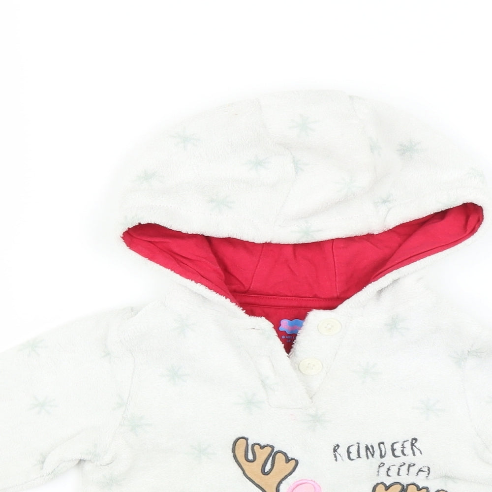 Nutmeg Girls White   Pullover Hoodie Size 2-3 Years  - christmas peppa pig