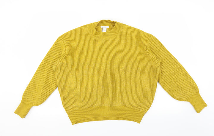 H&M Womens Yellow Pullover Jumper Size M