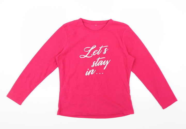 George Womens Pink Solid  Top Pyjama Top Size 8