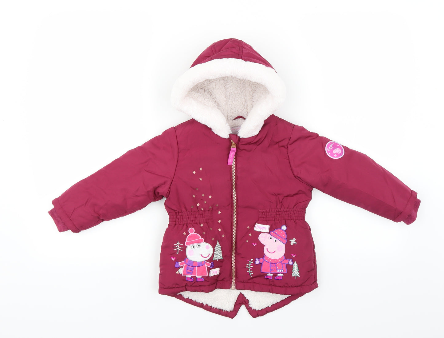 Nutmeg Girls Purple   Puffer Jacket Coat Size 2-3 Years  - peppa pig