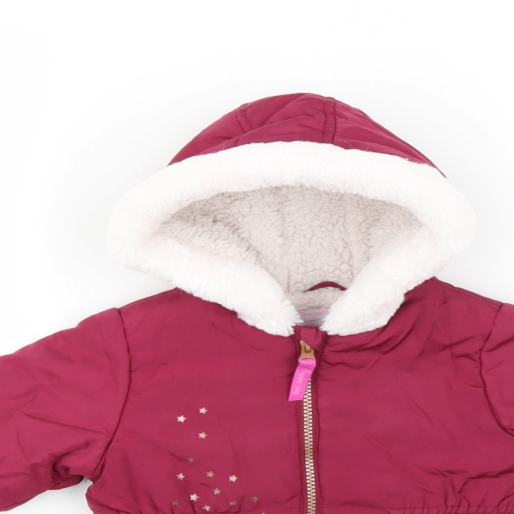 Nutmeg Girls Purple   Puffer Jacket Coat Size 2-3 Years  - peppa pig