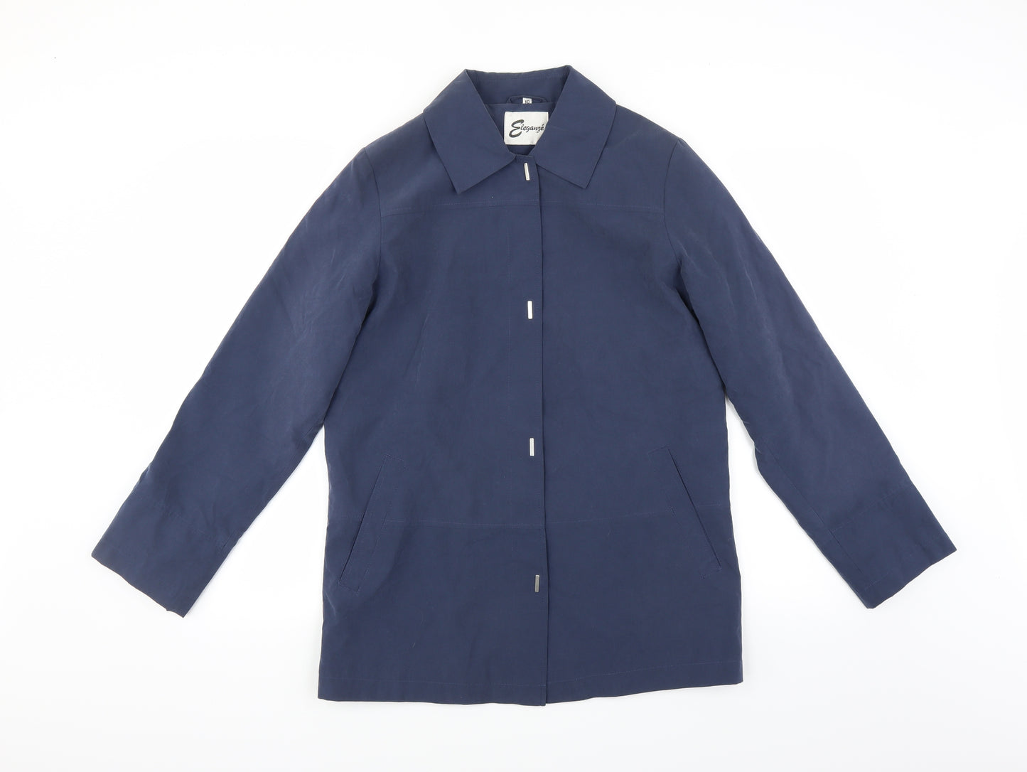 Eleganze Womens Blue   Overcoat Jacket Size 10