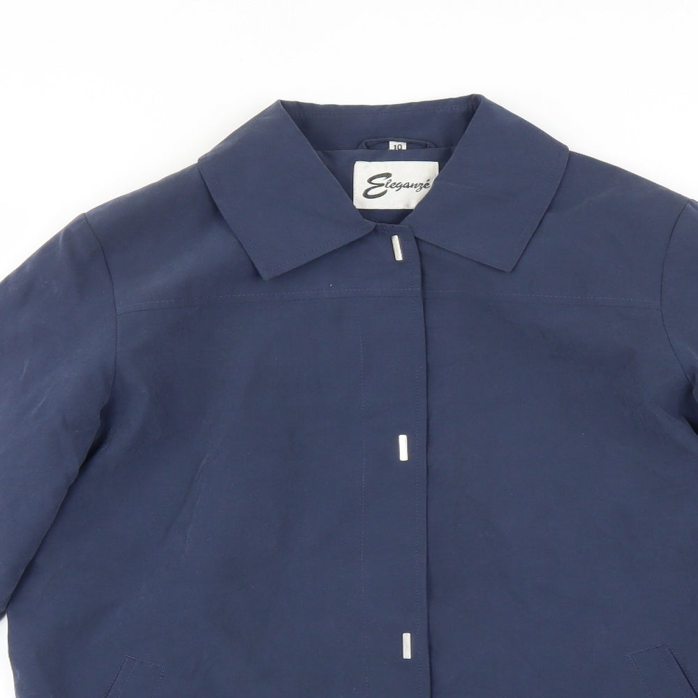 Eleganze Womens Blue   Overcoat Jacket Size 10