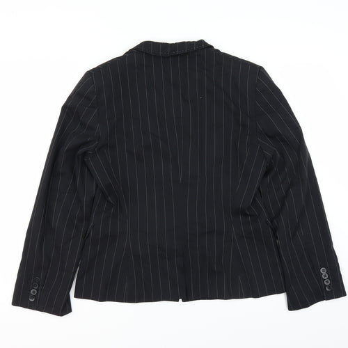Marks and Spencer Womens Black Striped  Jacket Suit Jacket Size 12