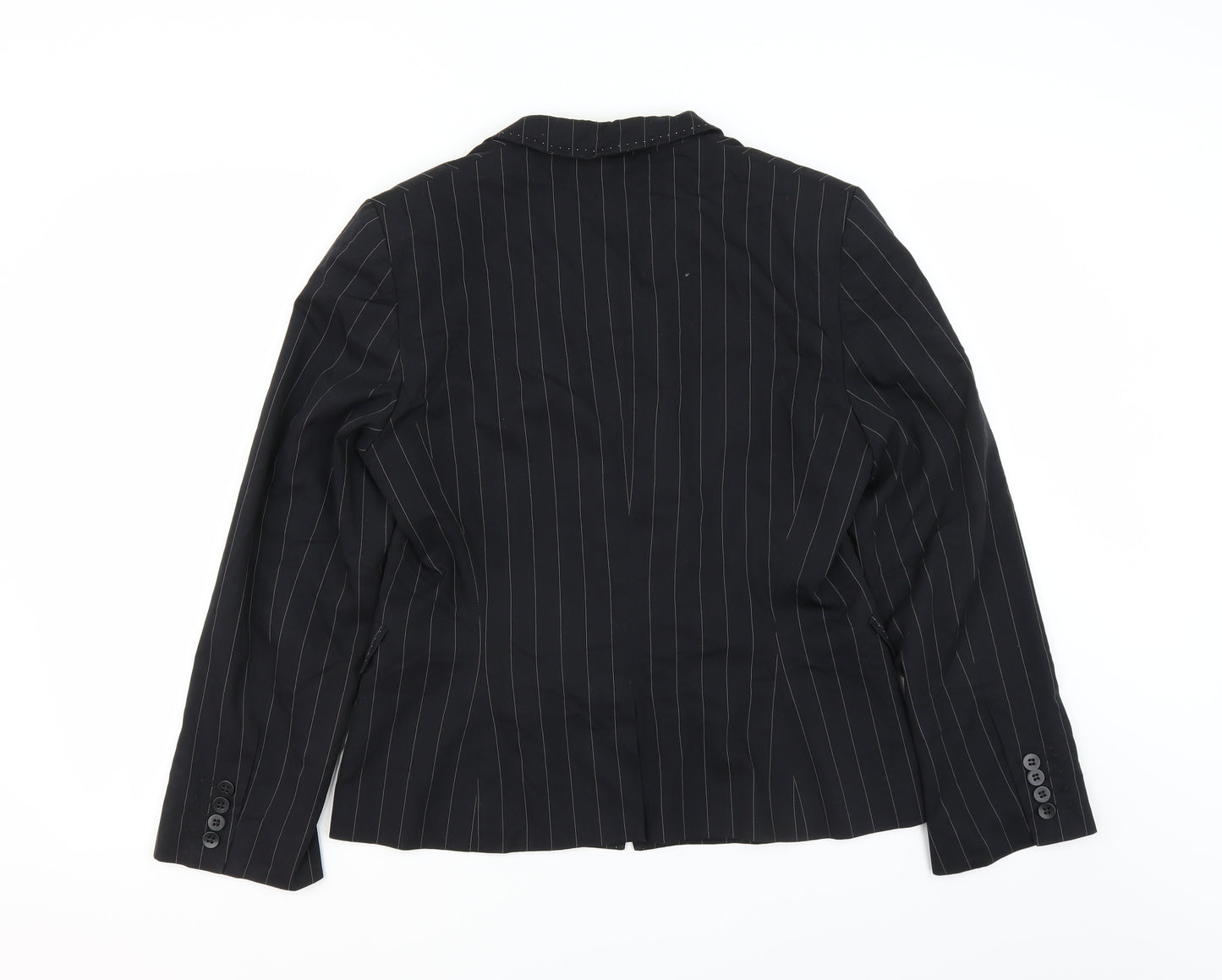 Marks and Spencer Womens Black Striped  Jacket Suit Jacket Size 12