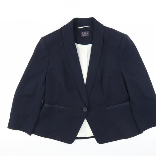 Marks and Spencer Womens Blue   Jacket Suit Jacket Size 14