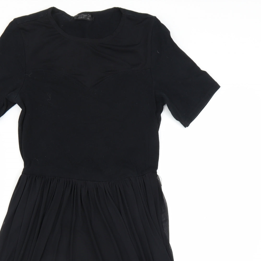 Topshop Womens Black   T-Shirt Dress  Size 8