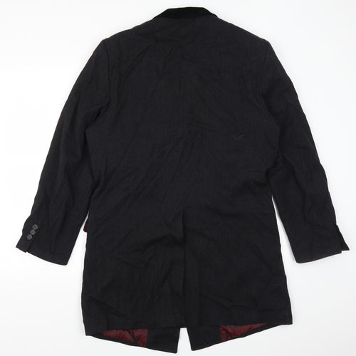 Florentino Mens Black   Trench Coat Coat Size L