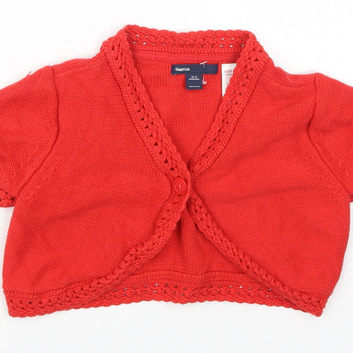 Gap Girls Red   Cardigan Jumper Size 10-11 Years