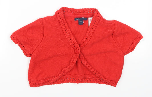 Gap Girls Red   Cardigan Jumper Size 10-11 Years
