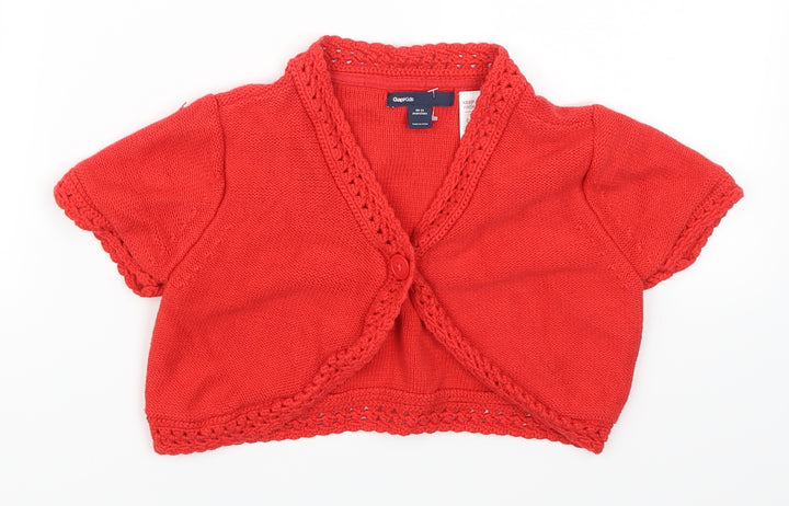 Gap Girls Red   Cardigan Jumper Size 10-11 Years