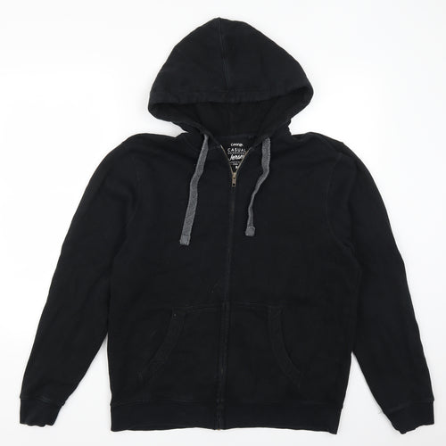 George Mens Black   Full Zip Hoodie Size M