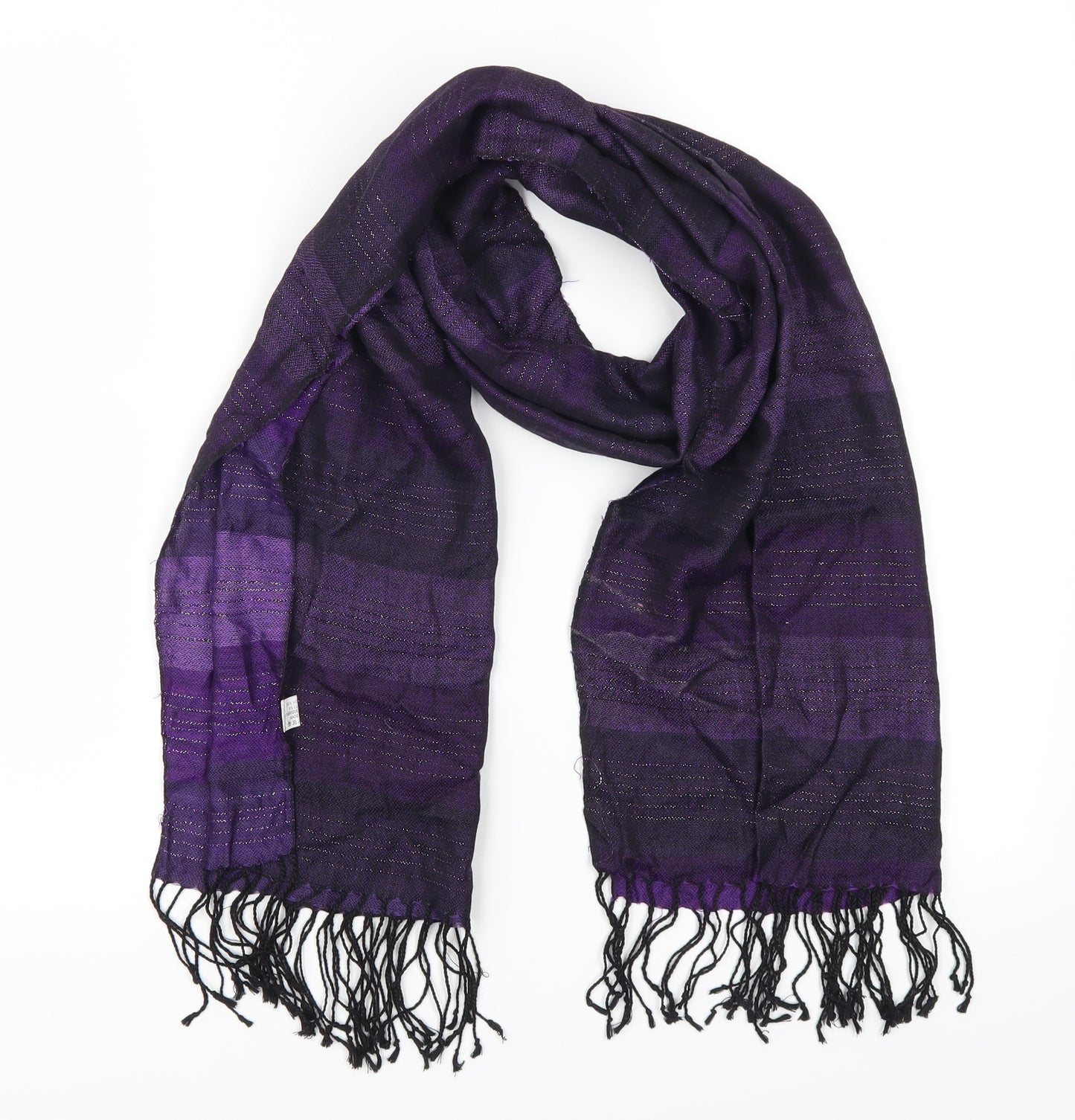 Preworn Womens Purple Striped   Scarf