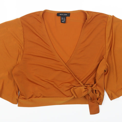 New Look Womens Brown   Cropped T-Shirt Size 14