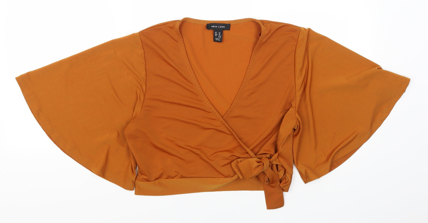 New Look Womens Brown   Cropped T-Shirt Size 14