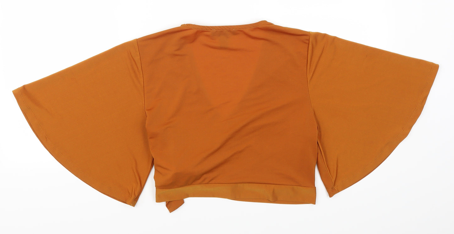 New Look Womens Brown   Cropped T-Shirt Size 14