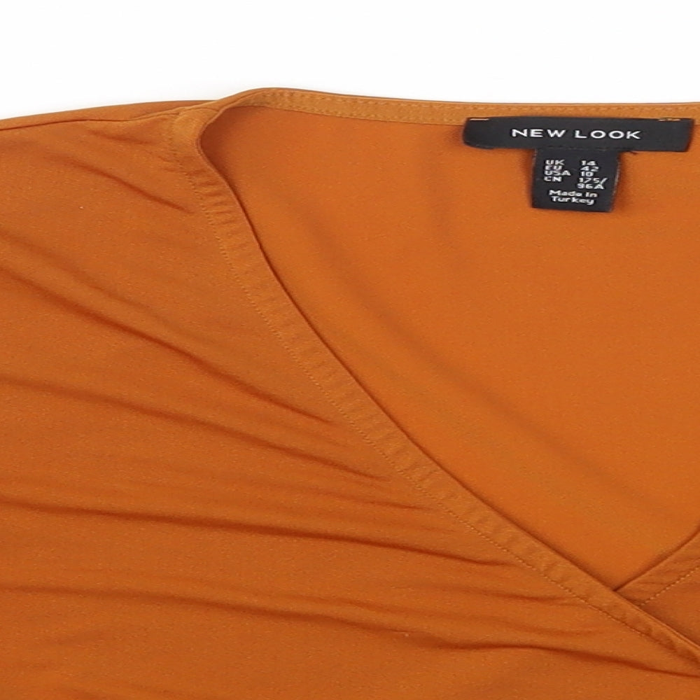 New Look Womens Brown   Cropped T-Shirt Size 14