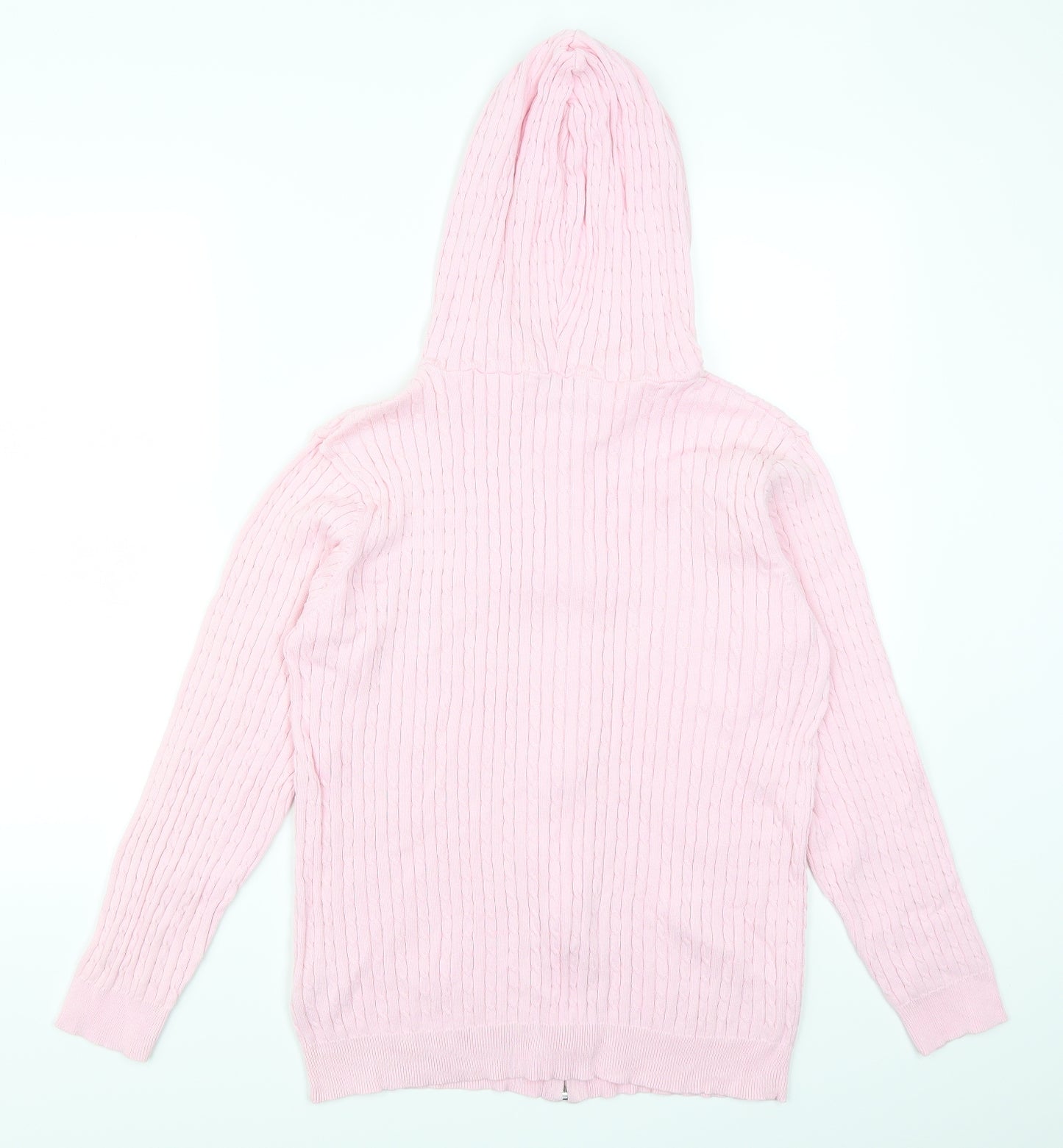 Cotton Traders Womens Pink   Full Zip Hoodie Size 18  - Cable Knit