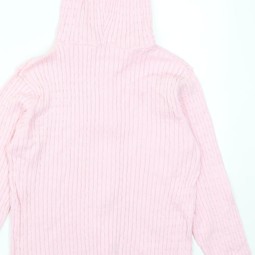 Cotton Traders Womens Pink   Full Zip Hoodie Size 18  - Cable Knit