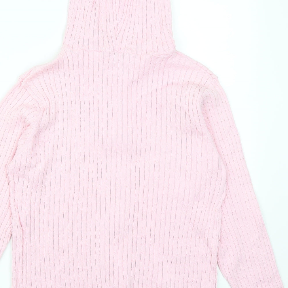 Cotton Traders Womens Pink   Full Zip Hoodie Size 18  - Cable Knit