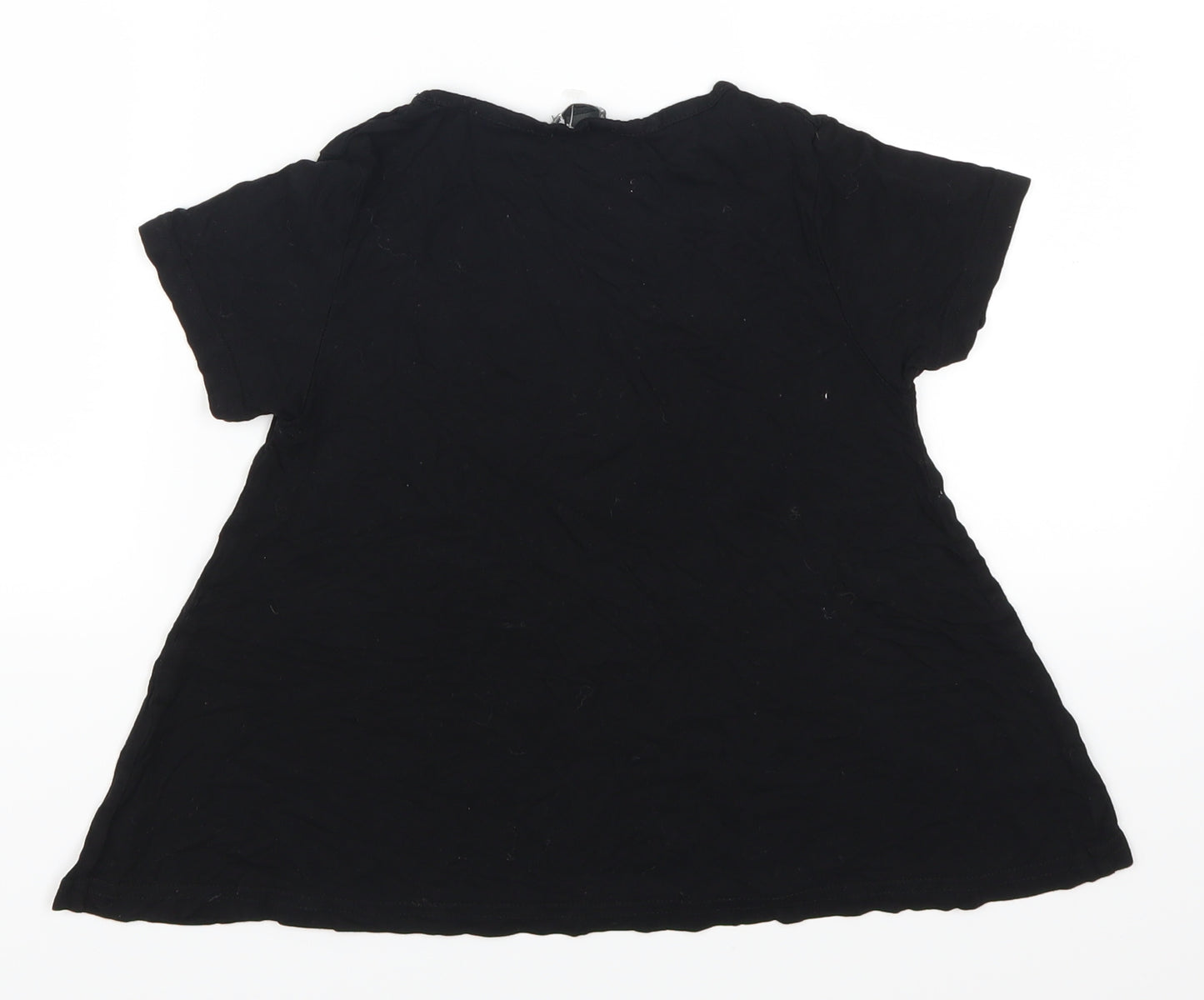 Primark Girls Black   Basic T-Shirt Size 9-10 Years  - Mermaid Fan Club