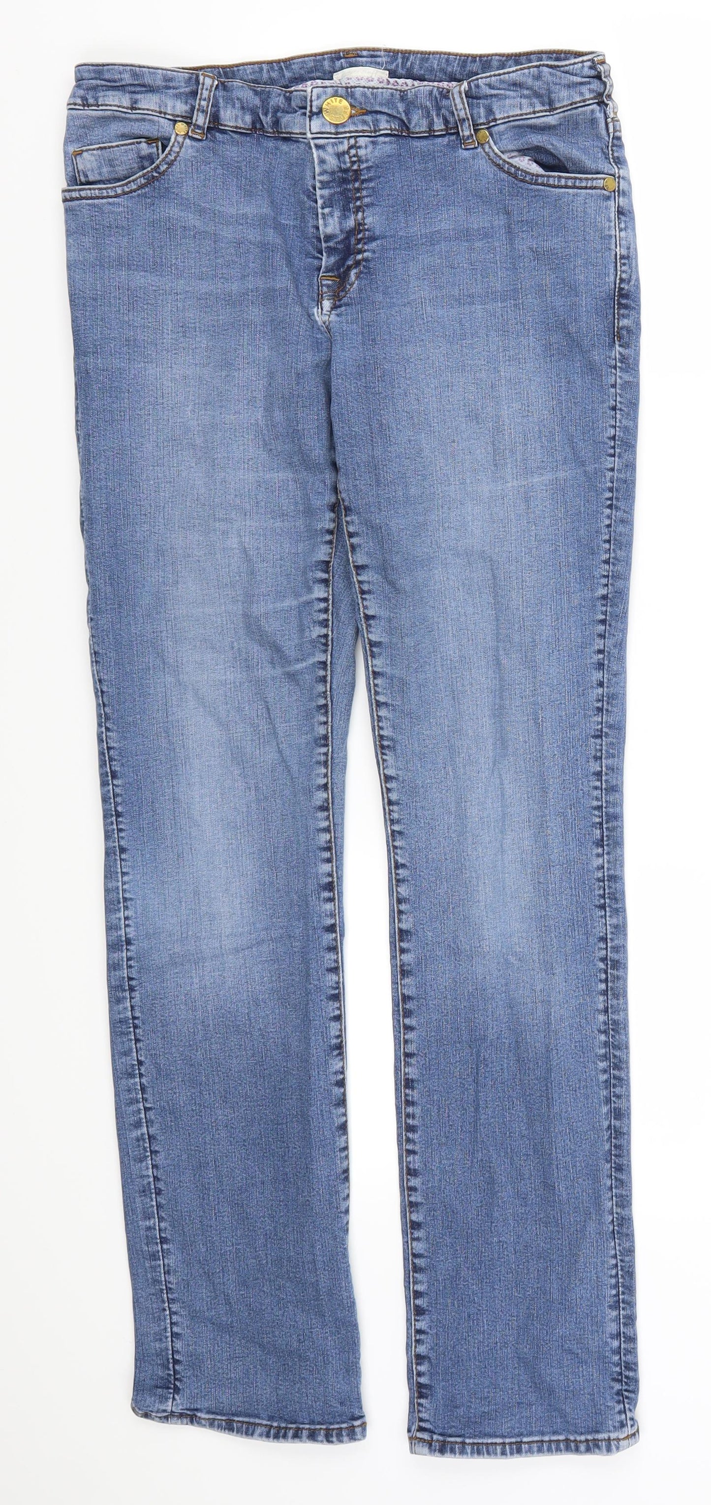 White Stuff Womens Blue  Denim Straight Jeans Size 12 L29.5 in