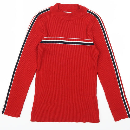 Cooperative Womens Red Striped  Pullover Jumper Size XS