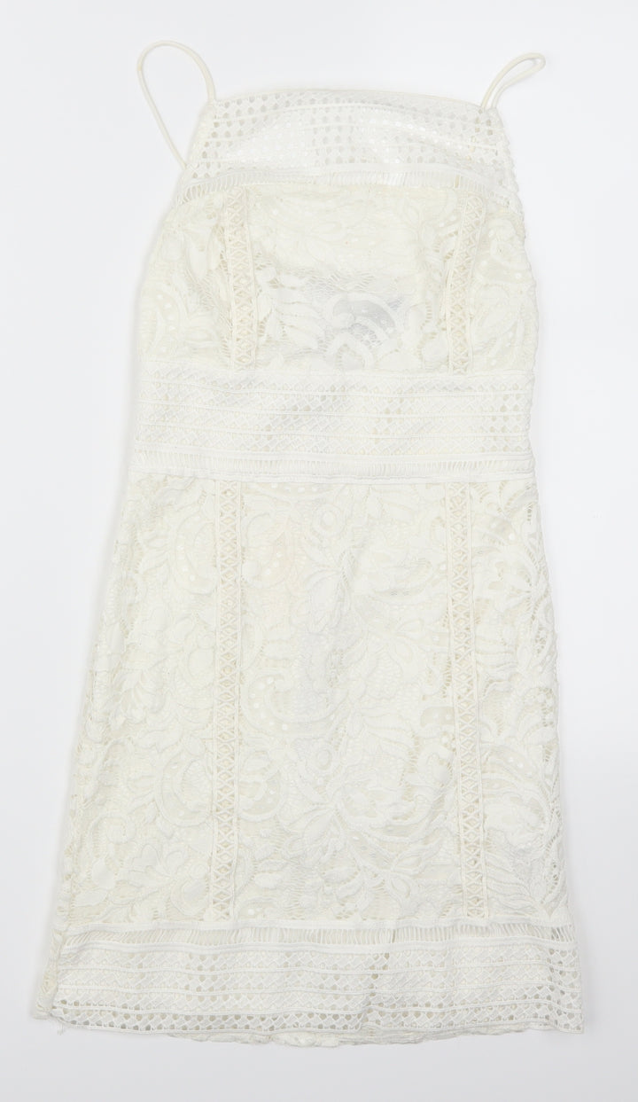 Topshop Womens White  Lace Mini  Size 6