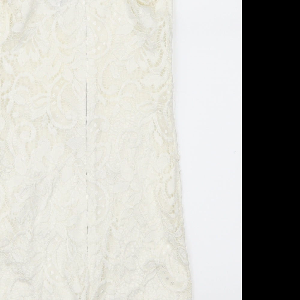 Topshop Womens White  Lace Mini  Size 6